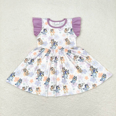 GSD1079 toddler clothes cartoon dog baby girl summer dress