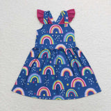 GSD1085 toddler clothes rainbow baby girl summer dress