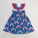 GSD1085 toddler clothes rainbow baby girl summer dress