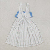 GSD1099   toddler clothes blue floral baby girl summer dress