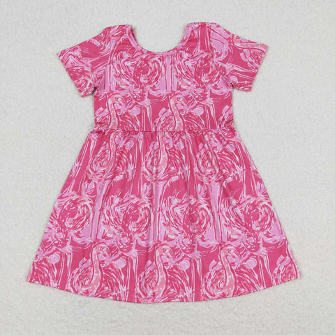 GSD1116 toddler clothes pink  painting baby girl summer dress