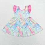 GSD1137  toddler clothes colorful baby girl summer twirl dress