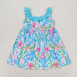 GSD1138   toddler clothes blue seaweed baby girl summer dress