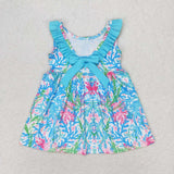 GSD1138   toddler clothes blue seaweed baby girl summer dress