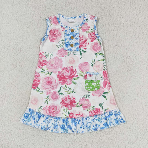 GSD1154   toddler clothes flower baby girl summer dress