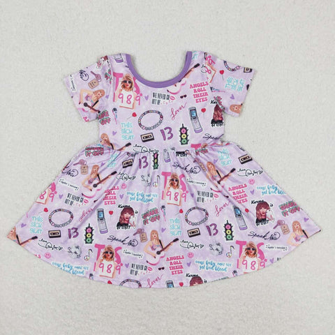 GSD1167 toddler clothes 1989 singer baby girl summer towel dress