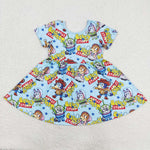 GSD1266 toddler clothes cartoon dog  baby girl summer dress