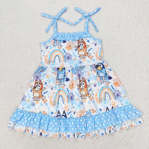 GSD1284   toddler clothes cartoon dog baby girl summer dress