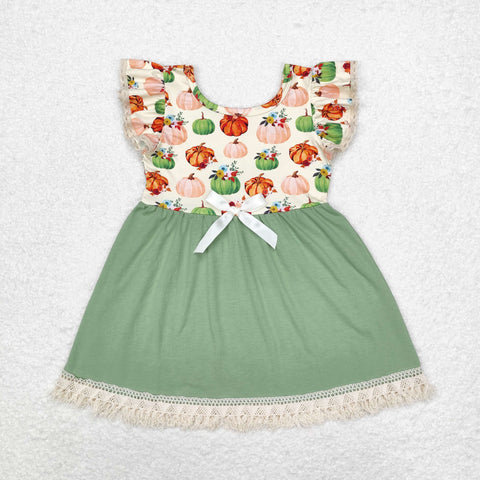 GSD1326   baby girl clothes pumpkin toddler girl summer dress