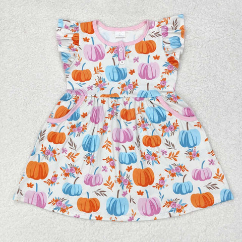 GSD1332  baby girl clothes pumpkin toddler girl summer dress