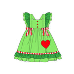 GSD1356 pre-order toddler girl clothes heart girl christmas dress-2024.6.18