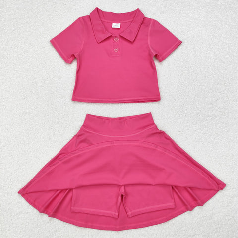 GSD1391 toddler girl clothes hot pink girl summer yoga outfits