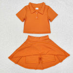 GSD1394   toddler girl clothes  orange girl summer yoga outfits