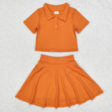 GSD1394   toddler girl clothes  orange girl summer yoga outfits