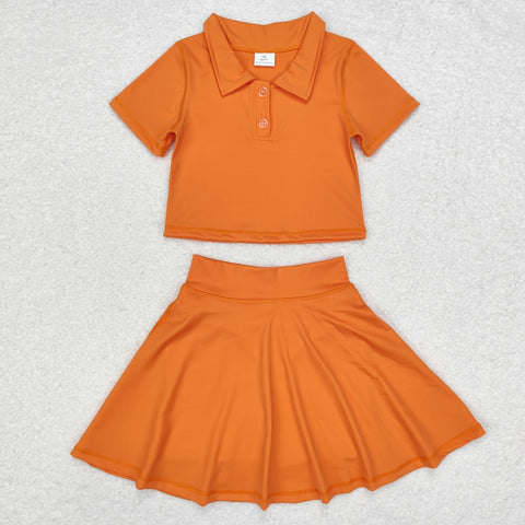 GSD1394   toddler girl clothes  orange girl summer yoga outfits