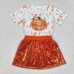 GSD1399  baby girl clothes pumpkin toddler girl thanksgiving outfit