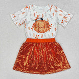 GSD1399  baby girl clothes pumpkin toddler girl thanksgiving outfit