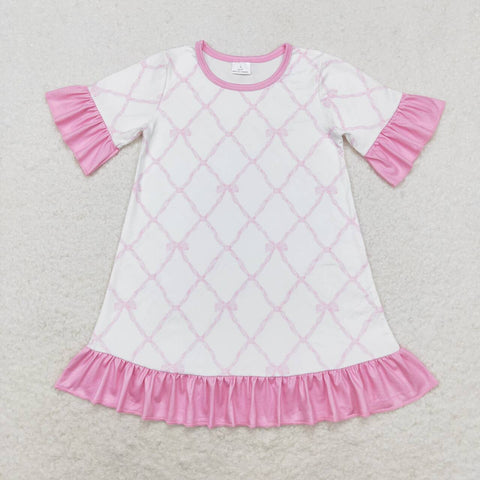 GSD1409  toddler girl clothes pink bow girl  summer dress