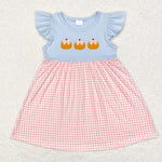 GSD1421   toddler girl clothes embroidery pumpkin girl  summer dress