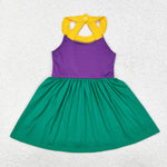 GSD1433   toddler girl clothes mardi gras girl summer yoga dress