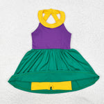 GSD1433   toddler girl clothes mardi gras girl summer yoga dress