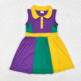 GSD1434  toddler girl clothes mardi gras girl summer yoga dress