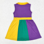 GSD1434  toddler girl clothes mardi gras girl summer yoga dress