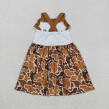 GSD1518 toddler girl clothes embroidery hunting camo girl summer dress