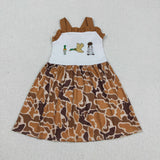 GSD1518 toddler girl clothes embroidery hunting camo girl summer dress