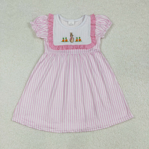 GSD1532  toddler clothes embroidery rabbit baby girl easter summer dress