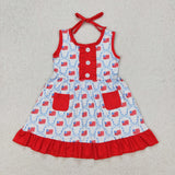 RTS girl summer matching clothes falg 4th of July girl summer clothes