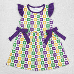 GSD1655  toddler clothes purple baby girl mardi gras summer dress