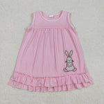 GSD1671   toddler clothes embroidery bunny girl easter summer dress