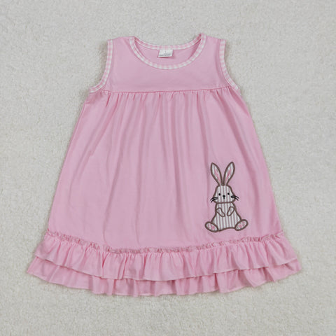 GSD1671   toddler clothes embroidery bunny girl easter summer dress