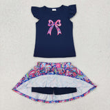 GSD1689  baby girl clothes embroidery bows toddler girl summer outfit