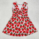 GSD1843   toddler clothes strawberry baby girl summer dress