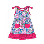 GSD1868 pre-order toddler clothes floral baby girl summer dress-2025.1.28