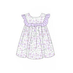 GSD1908 pre-order toddler clothes purple floral girl summer dress-2025.2.4