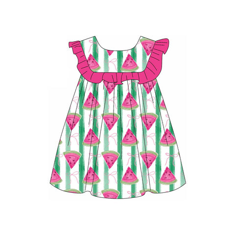 GSD1911 pre-order toddler clothes watermelon girl summer dress-2025.2.4