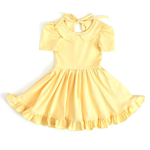 GSD1916 pre-order toddler clothes yellow girl summer dress-2025.2.5