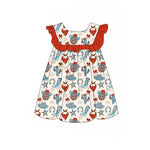 GSD1936 pre-order toddler clothes 4th of July Patriotic girl summer dress-2025.2.7