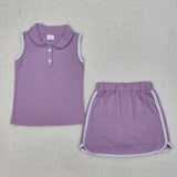 GSD1976   toddler girl clothes purple girl summer set