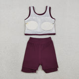 GSD1981   toddler girl clothes brown girl summer set yoga clothes