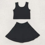 GSD1982   toddler girl clothes black girl summer set yoga clothes