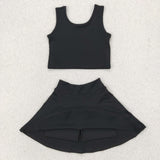 GSD1982   toddler girl clothes black girl summer set yoga clothes