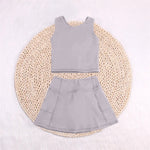 GSD1983 pre-order toddler girl clothes grey girl summer set yoga clothes-2025.2.27