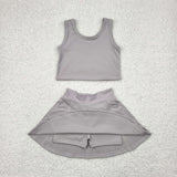 GSD1983   toddler girl clothes grey girl summer set yoga clothes