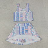 GSD1995  toddler girl clothes floral girl summer set yoga clothes