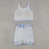 GSD1995  toddler girl clothes floral girl summer set yoga clothes