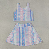 GSD1995  toddler girl clothes floral girl summer set yoga clothes